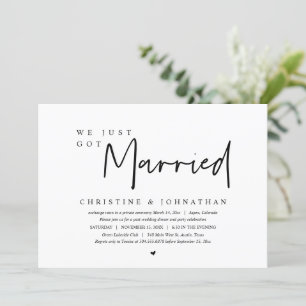 Invitation Fuite en mariage, Nous venons de nous marier