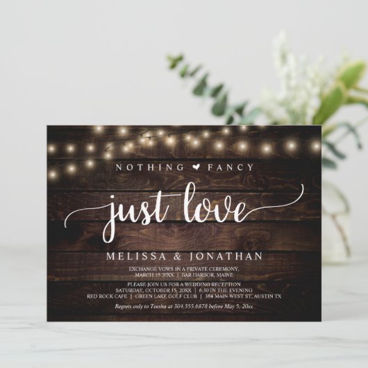 Invitation Fuite en mariage, Rien de fantaisiste juste une in (Debout devant)