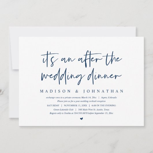 Invitation Fuite moderne, Après le dîner de mariage Invitat (Devant)