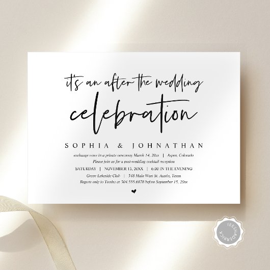 Invitation Fuite Romantique Moderne, Après la célébration de