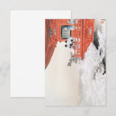 Invitation Fuji vu d'un balcon de temple par Ogata Gekko (Devant / Derrière)