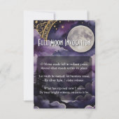 Invitation Full Moon Invocation Pagan Prayer Pocket Card (Devant)