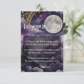 Invitation Full Moon Invocation Pagan Prayer Pocket Card (Debout devant)