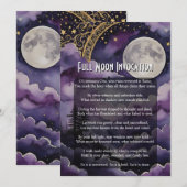 Invitation Full Moon Invocation Pagan Prayer Ritual Card (Devant / Derrière)