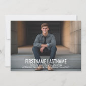 Invitation Full Photo Graduation Party - type minimal (Devant)