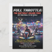 Invitation Full Throttle Racing Birthday Party (Devant)