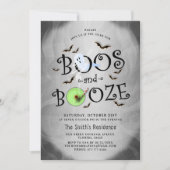Invitation Fumé Grey Boos & Booze Halloween Party (Devant)
