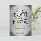Invitation Fumé Grey Boos & Booze Halloween Party (Debout devant)