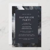 Invitation Fumé moderne gris foncé Élégant Bachelor Party (Devant)