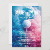 Invitation Fumée bleue et rose Golf Sport Thème Sexe Révéler (Devant)
