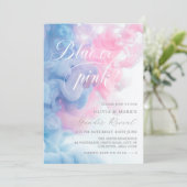 Invitation Fumée bleue et rose Révélation de genre (Debout devant)