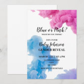 Invitation Fumée bleue ou rose genre révéler l'invitation (Devant / Derrière)