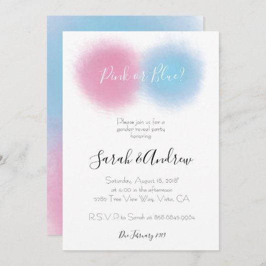 Invitation Fumée Bombe Genre Révélation Fumée Bombe Bébé (Devant / Derrière)