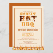 Invitation Fumée d'anniversaire Hot BBQ Party (Devant / Derrière)