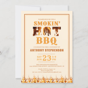 Invitation Fumée d'anniversaire Hot BBQ Party