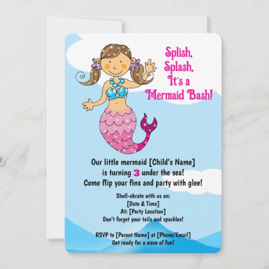 Invitation Fumée personnalisable Anniversaire Design Cheveux (Devant)