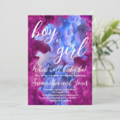 Invitation Fumée rose bleu Fête de la révélation de genre (Debout devant)