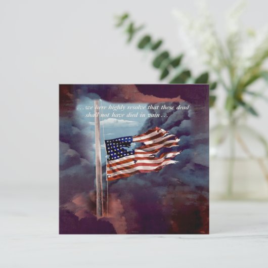 Invitation Fumée tombée mais pas oubliée et drapeau déchiré (Debout devant)