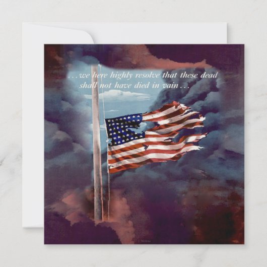 Invitation Fumée tombée mais pas oubliée et drapeau déchiré (Devant)