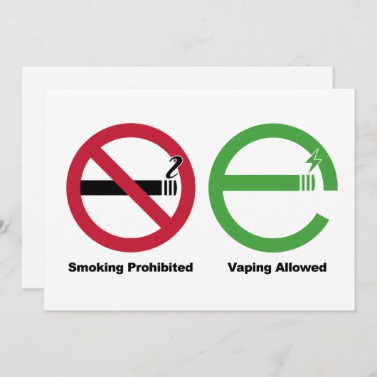 Invitation Fumer interdit. Vapeur autorisé (Devant / Derrière)