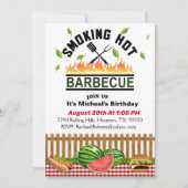 Invitation Fumer Jardin chaud Barbecue Anniversaire (Devant)