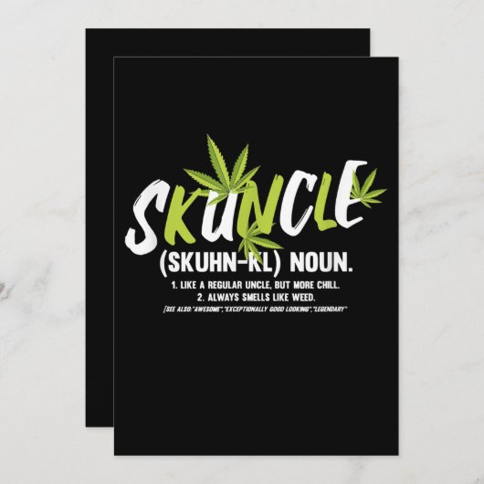 Invitation Fumeur de mauvaises herbes de l'oncle Funny Lover (Devant / Derrière)