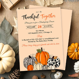 Invitation Fumpkin d'automne Merci ensemble