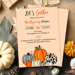 Invitation Fumpkin Rassemblons Thankgiving Dinner Party