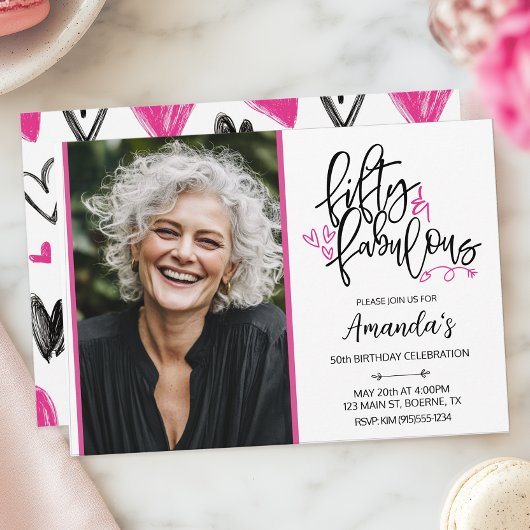 Invitation Fun 50 Anniversaire Photo Fabuleux