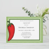 Invitation Fun 90e ou n'importe quel âge Red Hot Pepper Anniv (Debout devant)