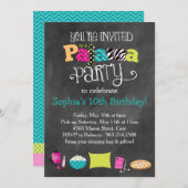 Invitation Fun Ado funky ou Tween Pajama Party (Devant / Derrière)