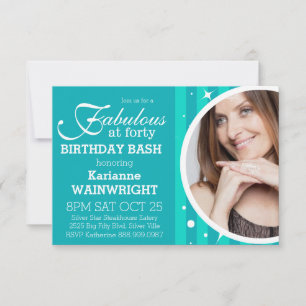 Invitation Fun and Fabulous Photo 40th Birthday Party