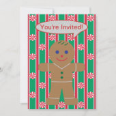 Invitation Fun and Fancy Christmas Gingbread Homme (Devant)
