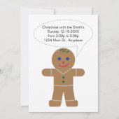 Invitation Fun and Fancy Christmas Gingbread Homme (Dos)