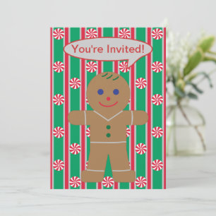 Invitation Fun and Fancy Christmas Gingbread Homme