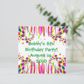 Invitation Fun anniversaire coloré !Invitation (Debout devant)