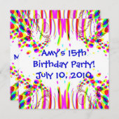 Invitation Fun anniversaire coloré !Invitation (Devant / Derrière)