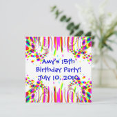 Invitation Fun anniversaire coloré !Invitation (Debout devant)