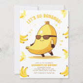 Invitation Fun Anniversaire de Bananes (Devant)