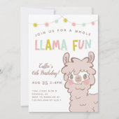 Invitation Fun Anniversaire de enfant de Llama entière (Devant)