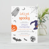 Invitation Fun Anniversaire Éffrayant pour Halloween (Debout devant)