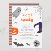 Invitation Fun Anniversaire Éffrayant pour Halloween (Devant / Derrière)