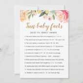 Invitation Fun Baby Facts Jeu avec réponses Baby shower Card (Devant)
