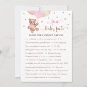 Invitation Fun Baby Facts Jeu Baby shower Teddy Bear Card (Devant)