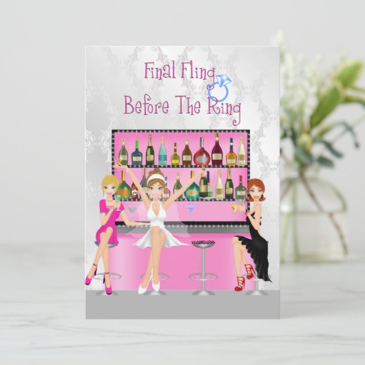 Invitation Fun Bachelorette Party (Debout devant)