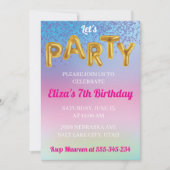 Invitation Fun Ballon d'Or Fête Arc-en-Ciel (Devant)