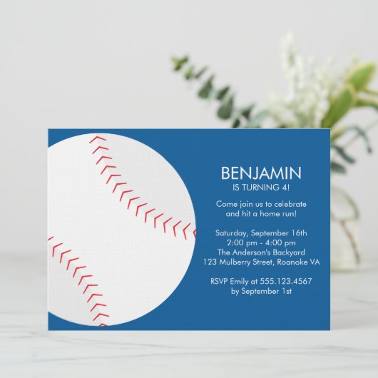 Invitation Fun Baseball Theme Anniversaire (Debout devant)