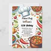 Invitation Fun Bbq Taco Chef Soup Potluck Party 40e anniversa (Devant)