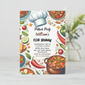 Invitation Fun Bbq Taco Chef Soup Potluck Party 40e anniversa (Debout devant)