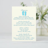 Invitation Fun Beach Flip Flops Blue Wedding Intinerary (Debout devant)